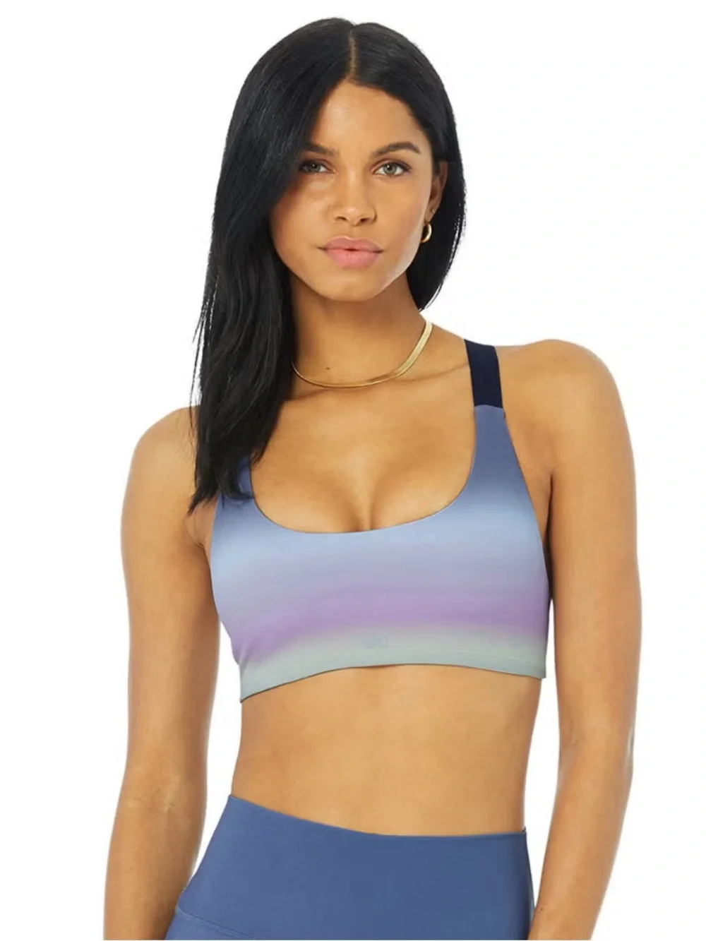 NWT Alo Sunset Yoga Vapor Gradient Dusk Take Charge Bra in Dusk Sky - S